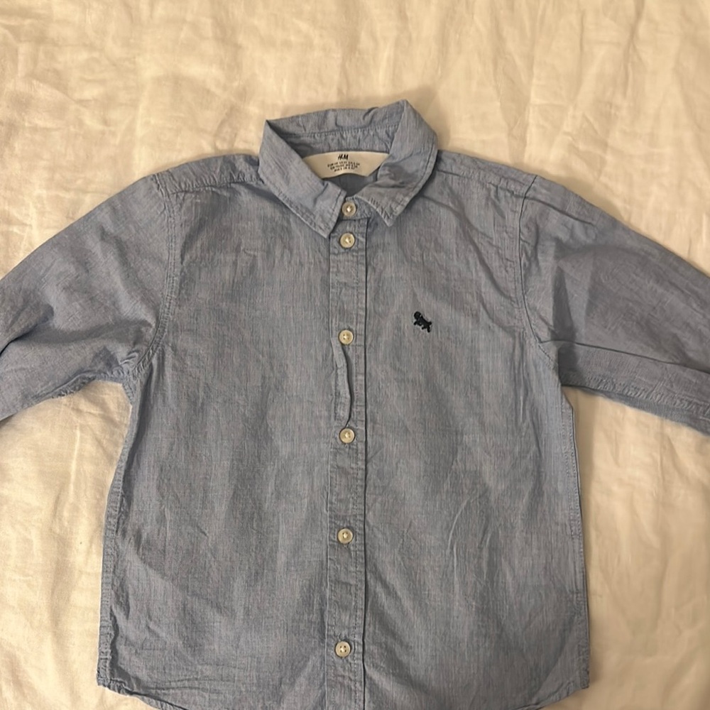 H&M Blue Button Down Shirt with Long Sleeves